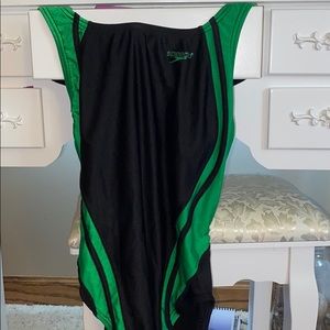 Green and Black Speedo One Piece Suite